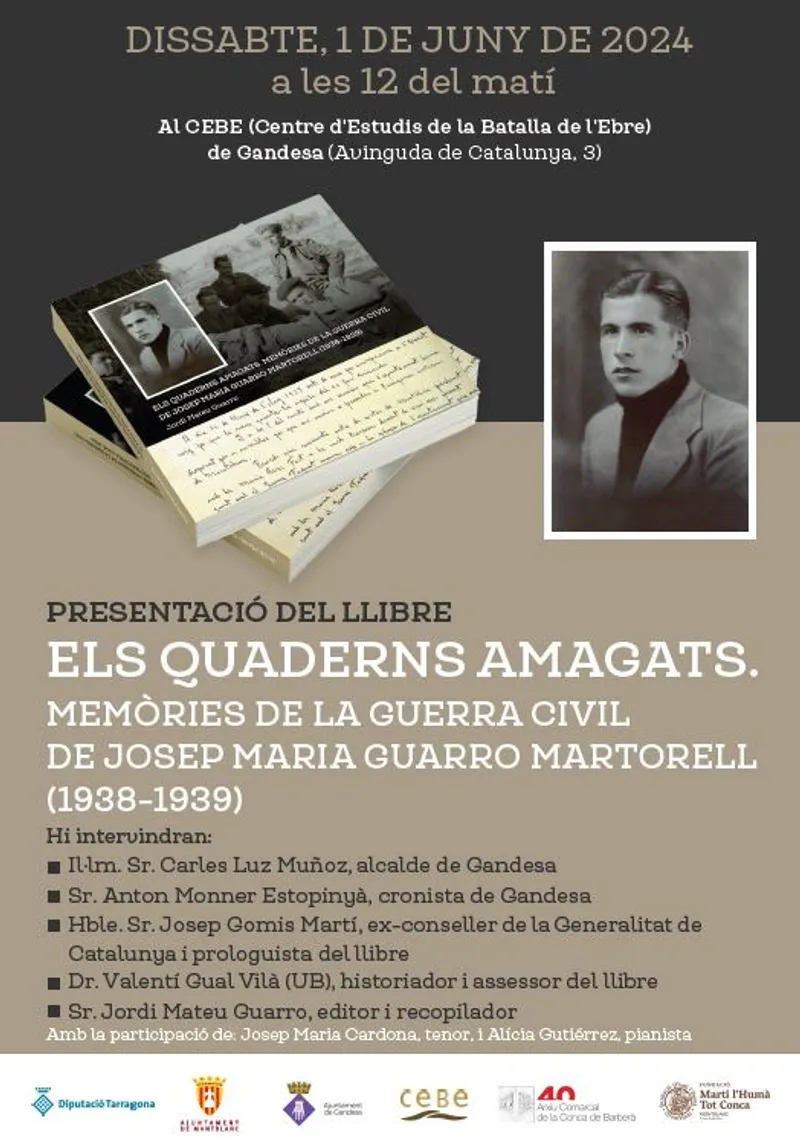 Cartell: Presentació del llibre "ELS QUADERNS AMAGATS"