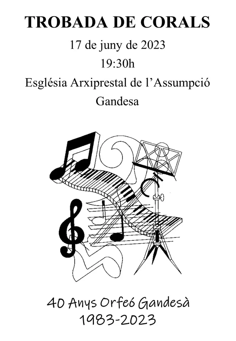 Cartell: Orfeó Gandesà - TROBADA DE CORALS