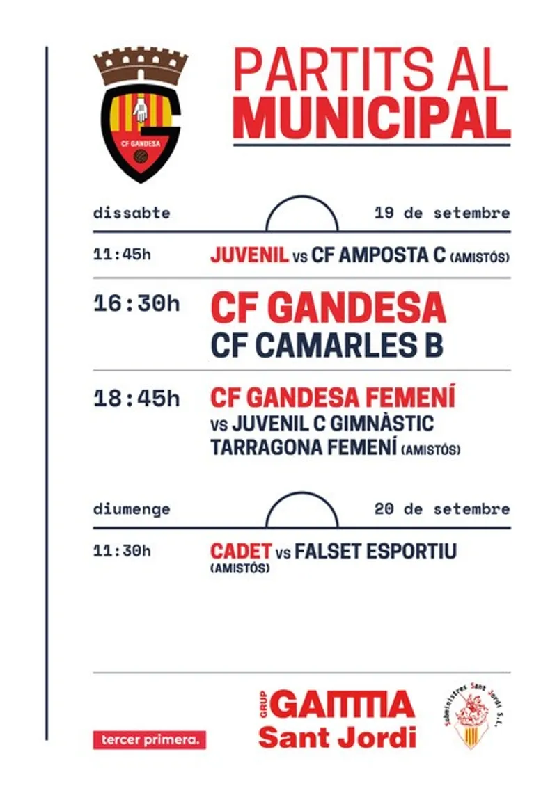 Cartell: Partits C.F. Gandesa