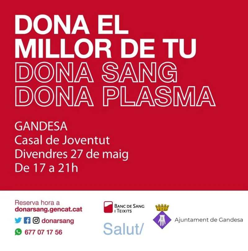 Cartell: DONA EL MILLOR DE TU, DONA SANG, DONA PLASMA