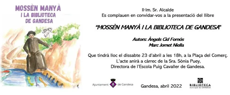 Imatge: Presentació del llibre “Mossèn Manyà i la Biblioteca de Gandesa”