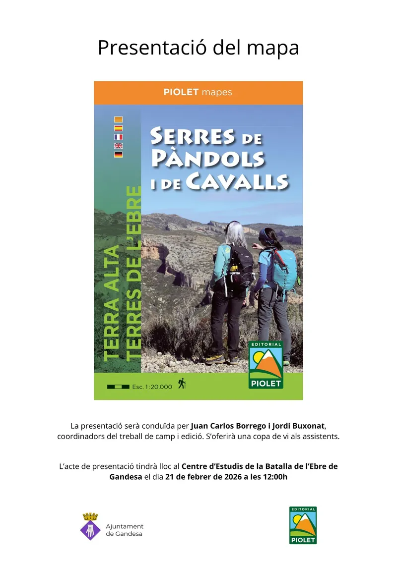 Cartell: PRESENTACIÓ DELS MAPA - SERRES DE PÀNDOLS I DE CAVALLS