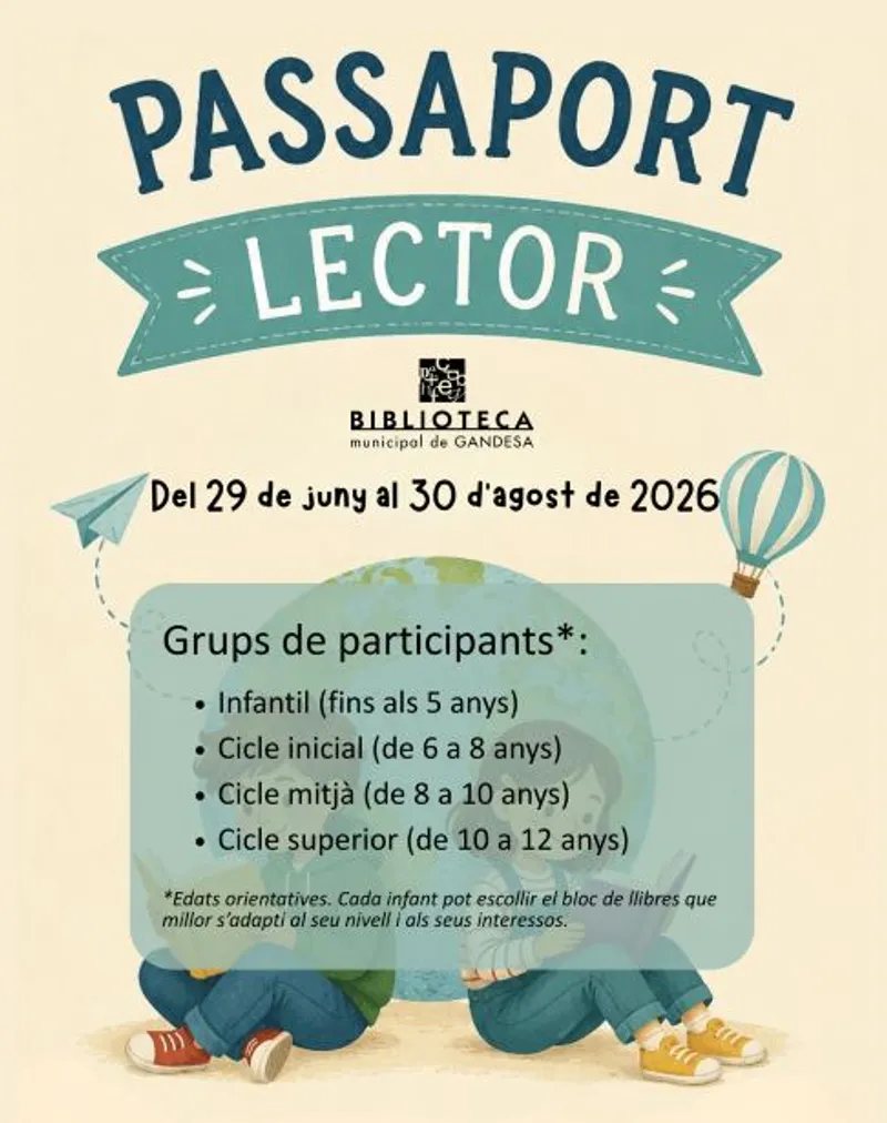 Cartell: Biblioteca municipal: Passaport Lector 2026