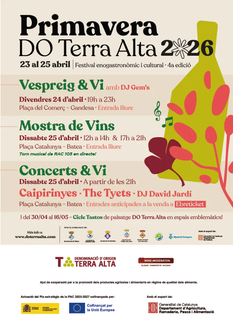 Cartell: PRIMAVERA DO TERRA ALTA - VESPREIG & VI A GANDESA!