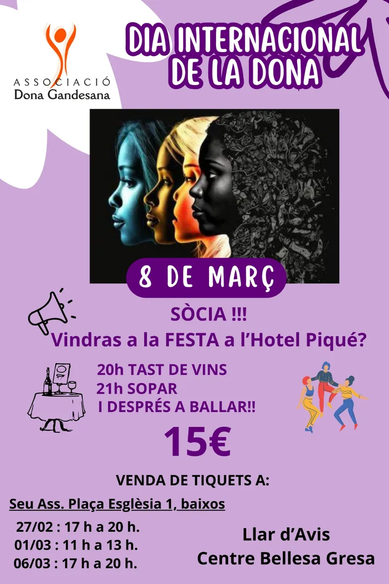 Cartell: Ass. Dona Gandesana - DIA INTERNACIONAL DE LA DONA