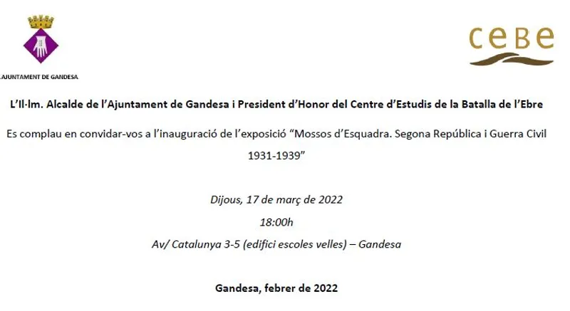 Imatge: Inauguració exposició "Mossos d'Esquadra. Segona República i Guerra Civil 1931-1939"