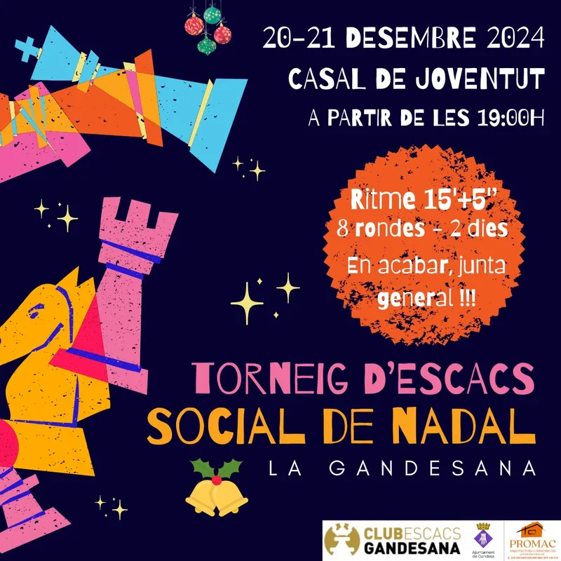 Cartell: Nadal 2024 - TORNEIG D'ESCACS SOCIAL DE NADAL