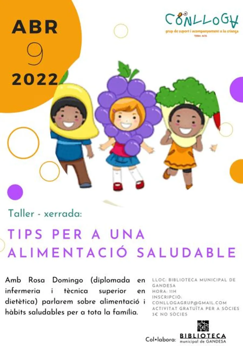 Cartell: TIPS PER A UNA ALIMENTACIÓ SALUDABLE