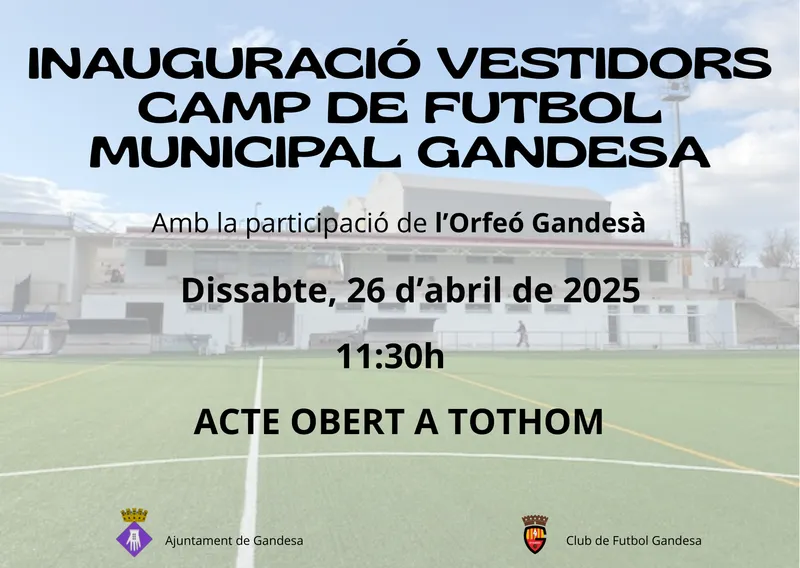 Imatge: Inauguració nous vestidors Camp de Futbol Municipal