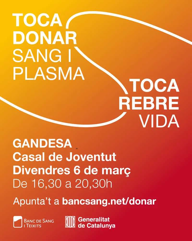 Cartell: TOCA DONAR SANG I PLASMA