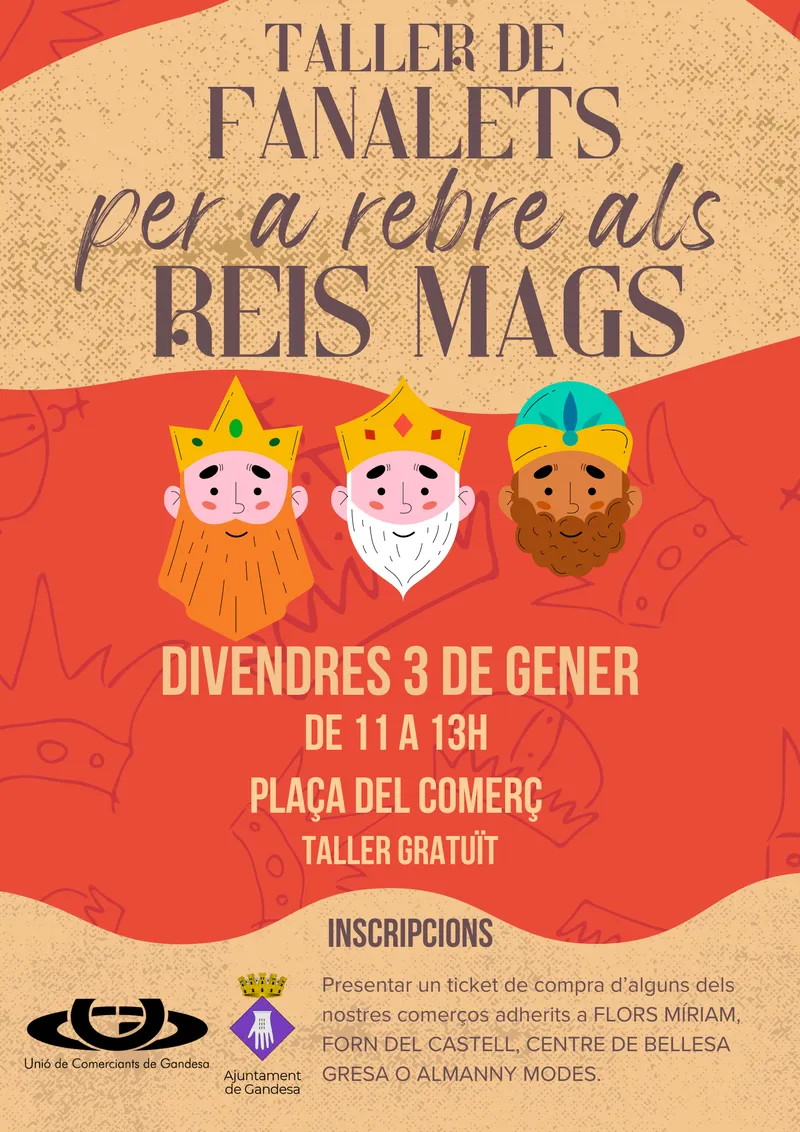 Cartell: Nadal 2024 - Unió de Comerciants: Taller de fanalets per rebre als Reis Mags