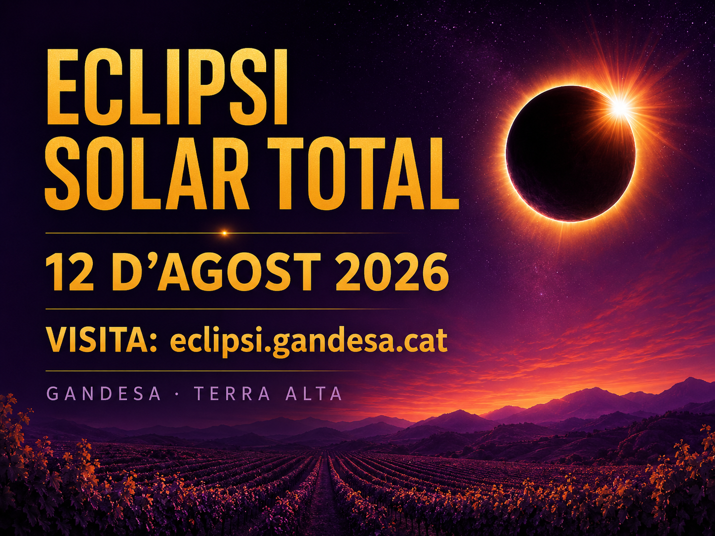 Eclipsi Solar Total a Gandesa - 12 d'agost 2026
